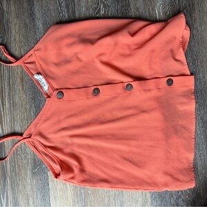 Pink Rose Women's Orange Camisole with Buttons